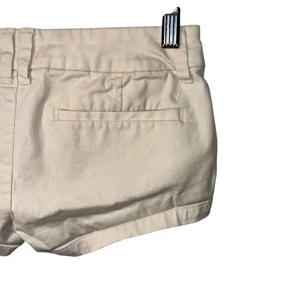 American Eagle Womens Khaki Shortie Stretch Shorts Size 00 - Picture 4 of 6
